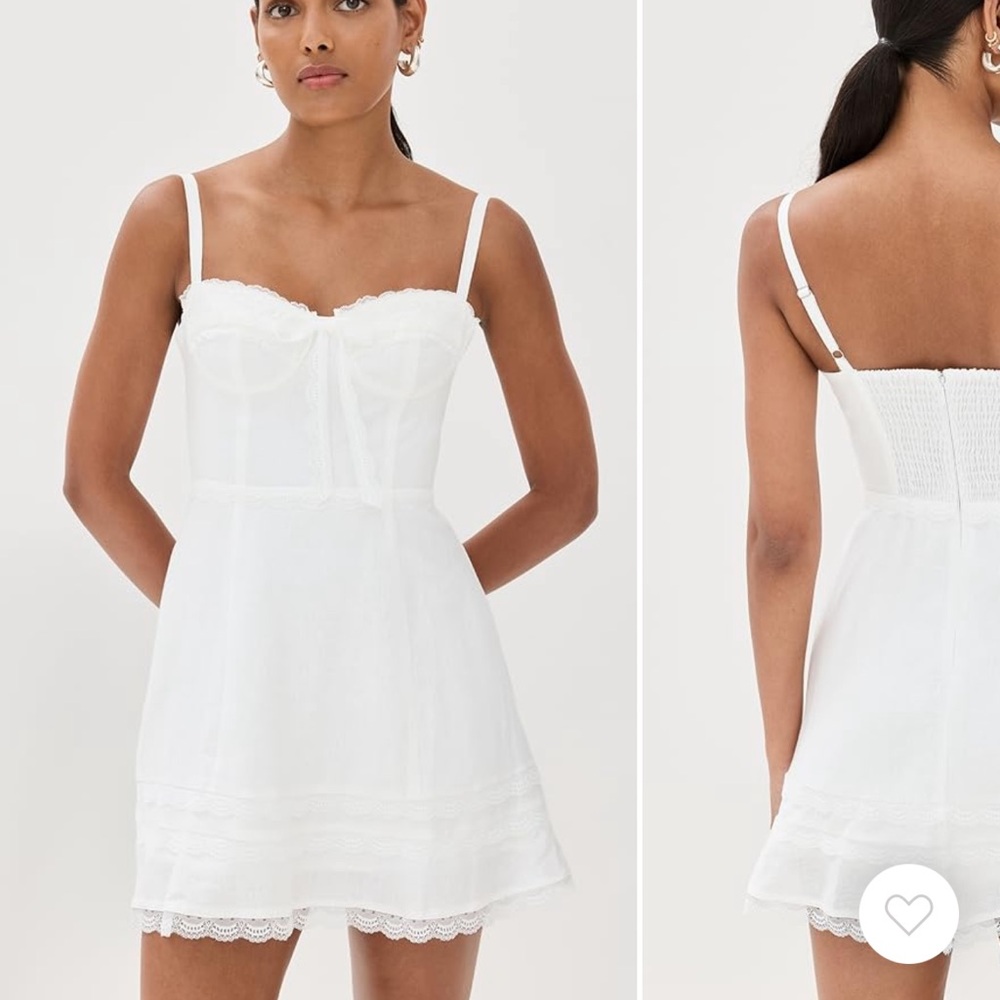 Reformation White Lace Detail Chemise